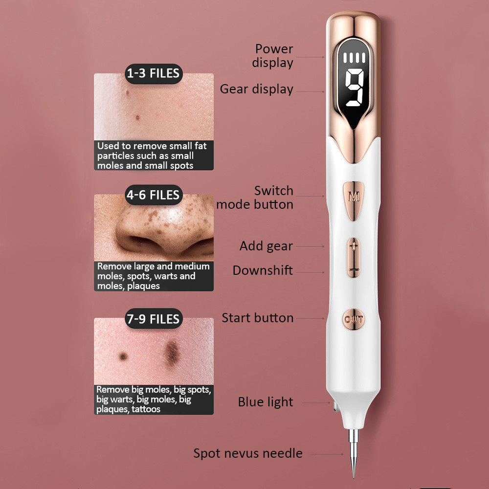 LCD Facial Skin Care Devices Tattoo Removal Plasma Mole Remover Pen SGS Approval