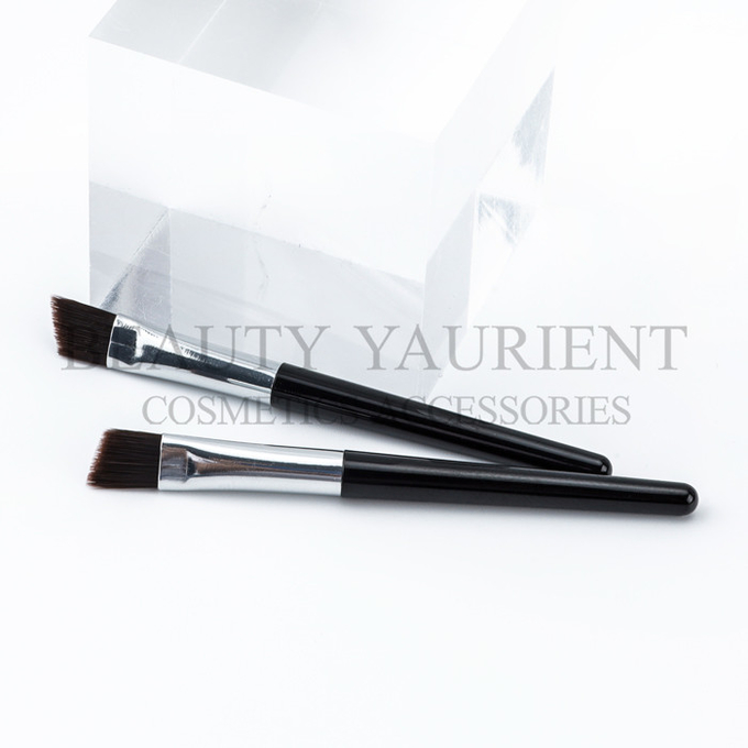 Privated Logo Compact Makeup Brush Plastic Handle Angled Eyeliner Brush 15g