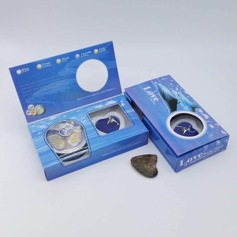 Freshwater Pearl Gift Set With Neckalce And Double Dolphin Shape Cage Pendant