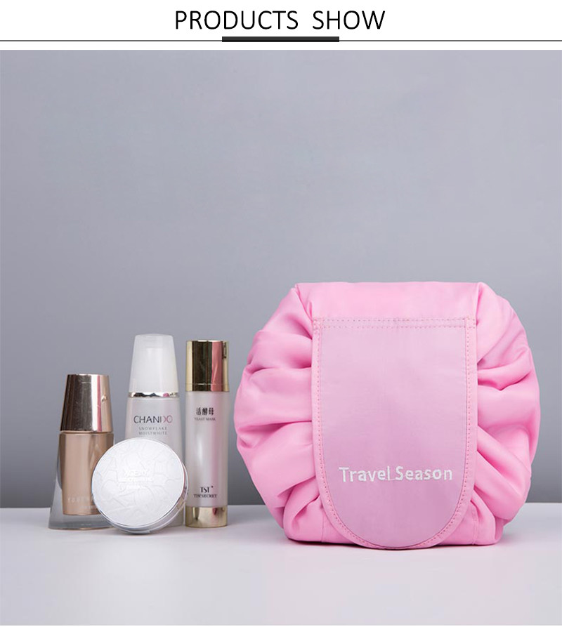 Lazy Portable Polyester Drawstring Cosmetic Bag
