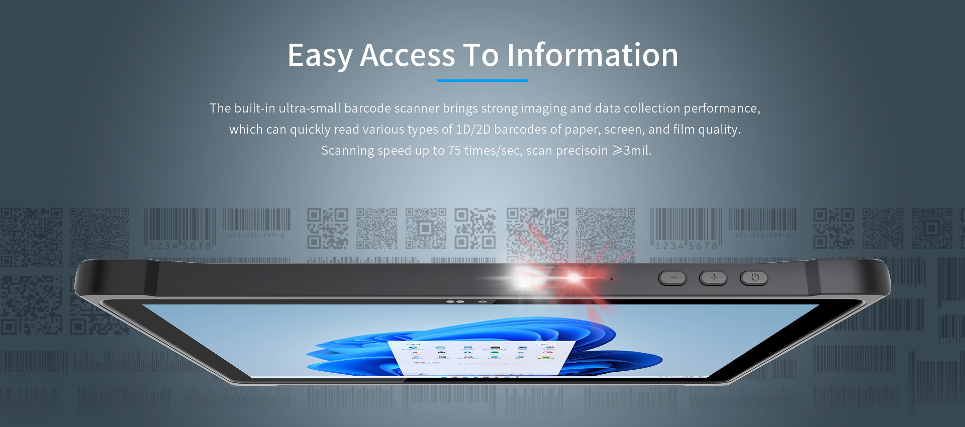 10.1" Sunlight Readable Screen Rugged Tablet with Win 11 4G LTE and 8GB RAM/128GB ROM