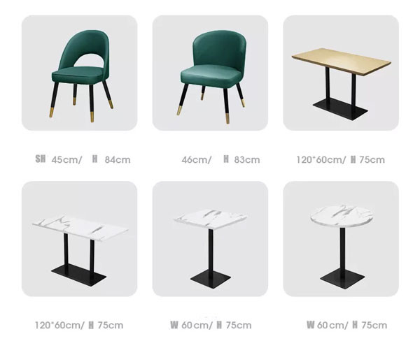 Green Velvet Restaurant Dining Table And Chairs Attractive Booth Cafe Tables