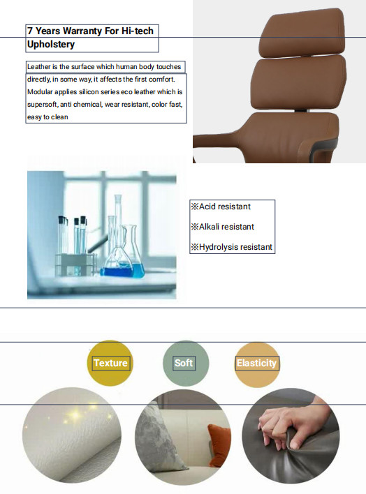 PU Leather Executive Office Swivel Chair Adjustable High Back 23.2 KGS
