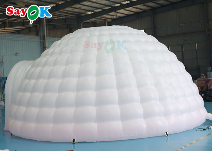 Pure White LED Inflatable Igloo Tent Round Dome For Disco Party Events