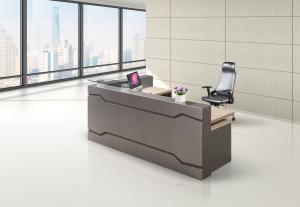 China Knock Down Modern Front Reception Counter Desk Customized Color And Size on sale