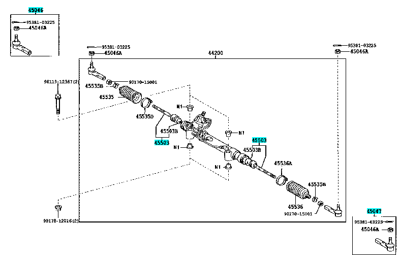 Hydraulic Power Steering Rack End Tie Rod SR-3840 45503-39265 For Lexus PRADO GRJ120