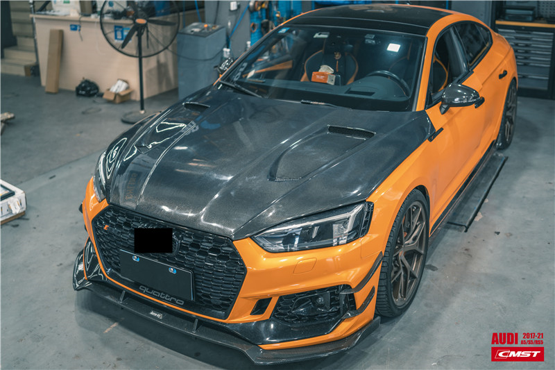 Auto Parts for Audi A5 S5 RS5 Carbon Fiber Hood A5 S5 RS5 Upgraded Transparent Style Hood Engine Hatch
