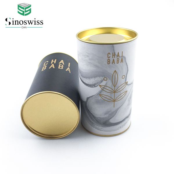 100% Recyclable Cylindrical Paper Tube Box Paper Canister With Airtight Lid Eco Friendly