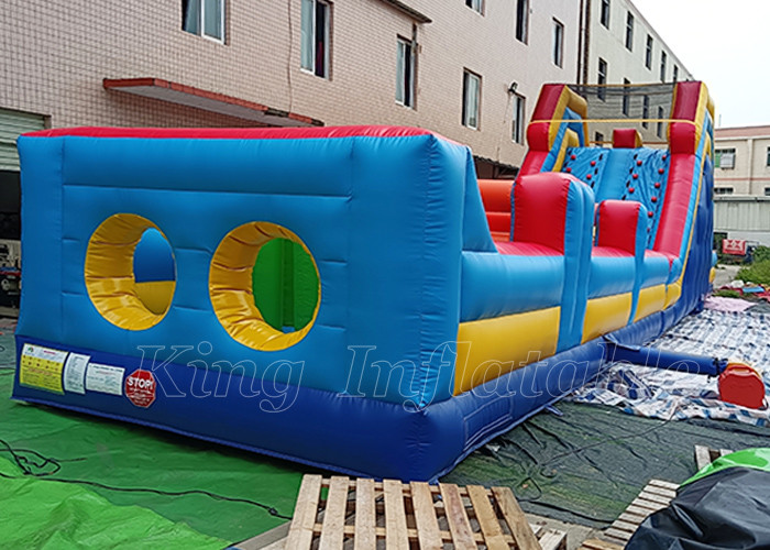Outdoor Blow Up Game 20m Commercial Inflatable Obstacle Course For Rent