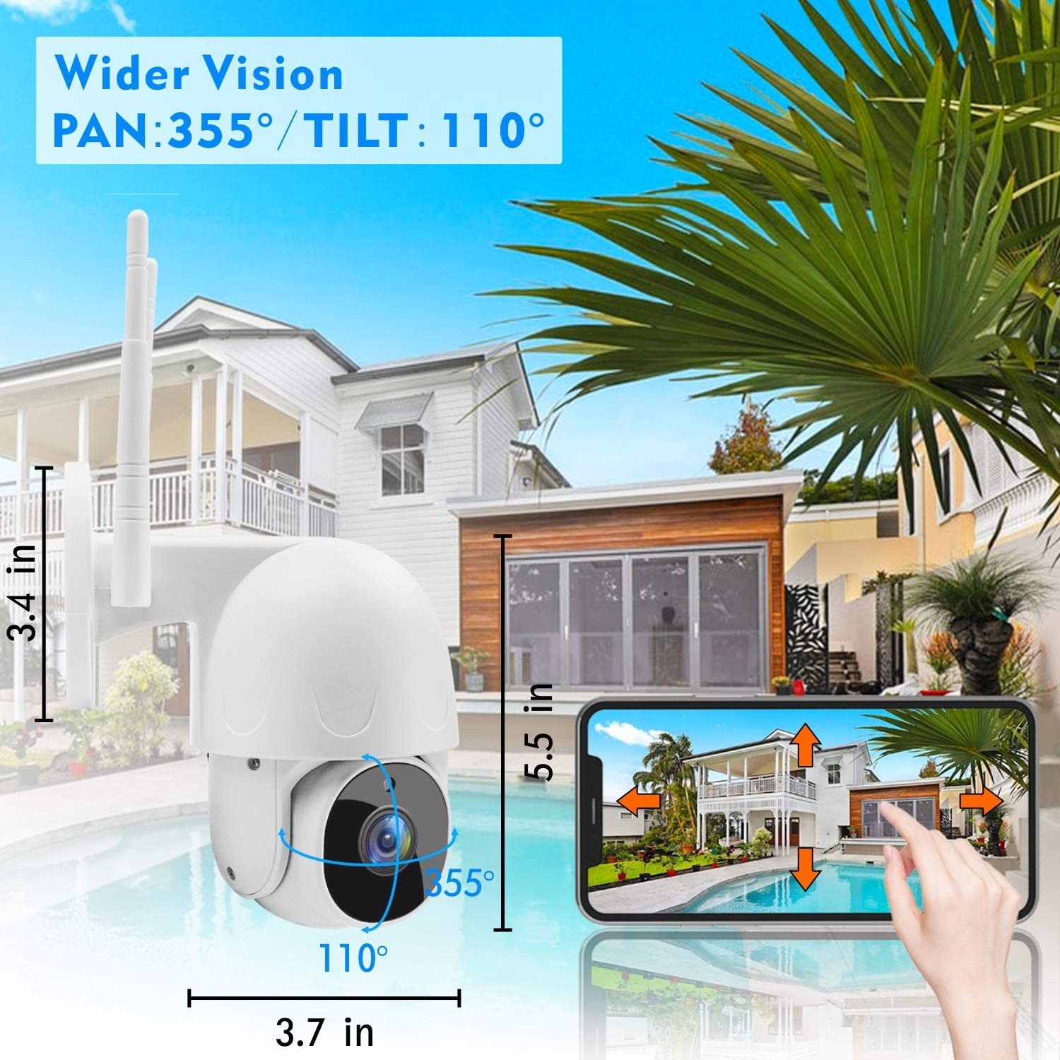 Indoor Plug In Security Smart Security Camera Dome With Alexa 1/3" CMOS