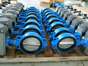 Pneumatic Wafer Butterfly Valves Pneumatic Rotary Actuator Control Valves
