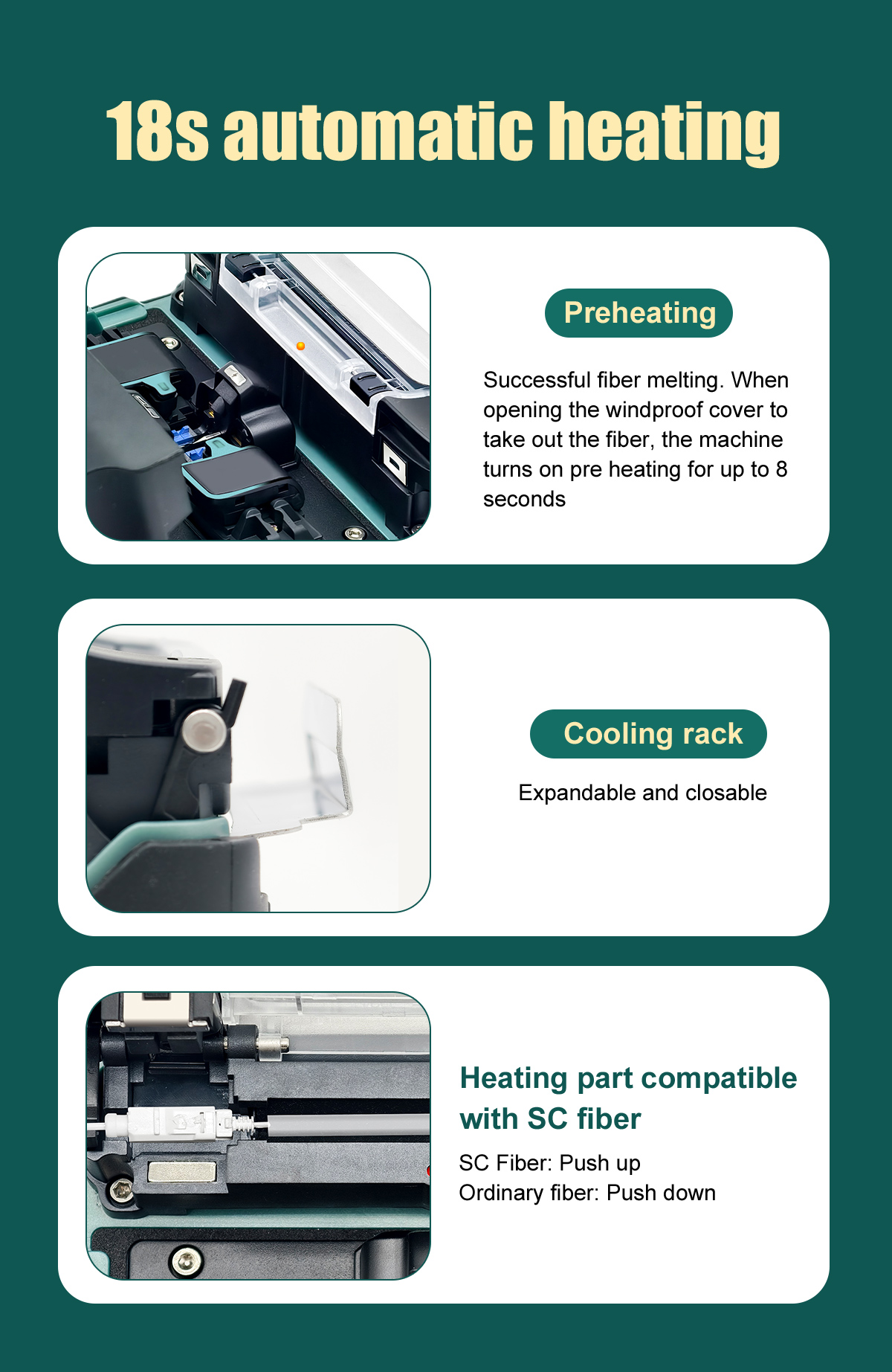 AI-6A + Fusion Splicer Electrode FTTH Fiber Optic Welding Splicing Machine Fiber Optic Splicing Machine