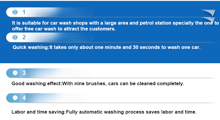 Full Automatic Brush Washing Car Wash Machine Tunnel With Drying System