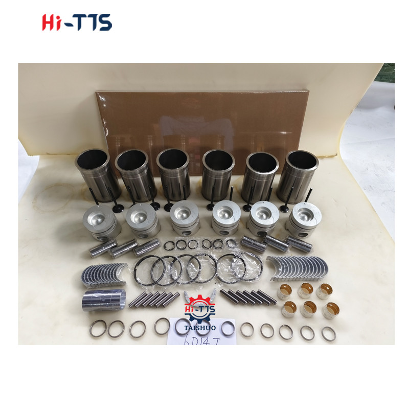 6D14T Engine Kit for Excavator E120 E140 E180 Liner, piston, ring ,Valves, Bushing, Full Gasket Kit