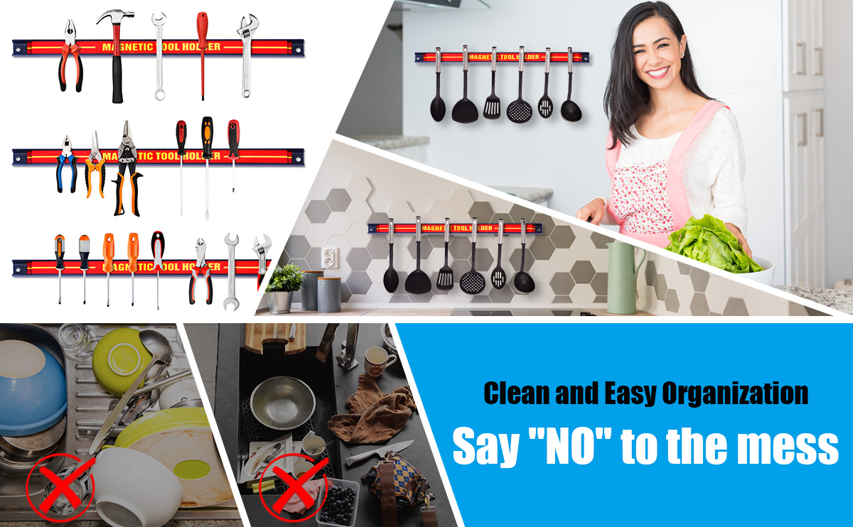 Adjustable Magnetic Tool Holder Organizer with Mounting Brackets Screws Tolerance ±1%