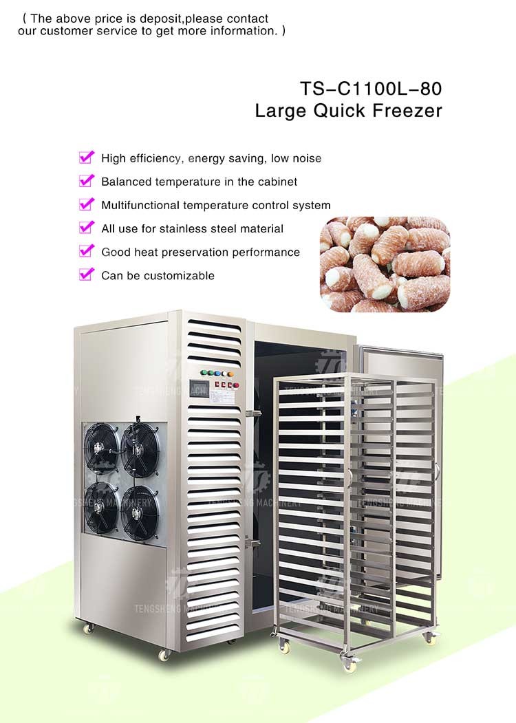 Stainless Steel Air Cooled Rapid Freezer Blast Freezer for Dough Sea Food