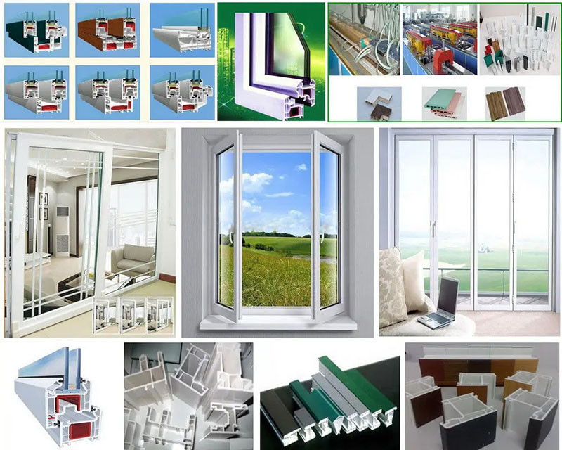 250 Kg/H PVC Upvc Window Profile Extrusion Machine Double Screw Plastic Extruder