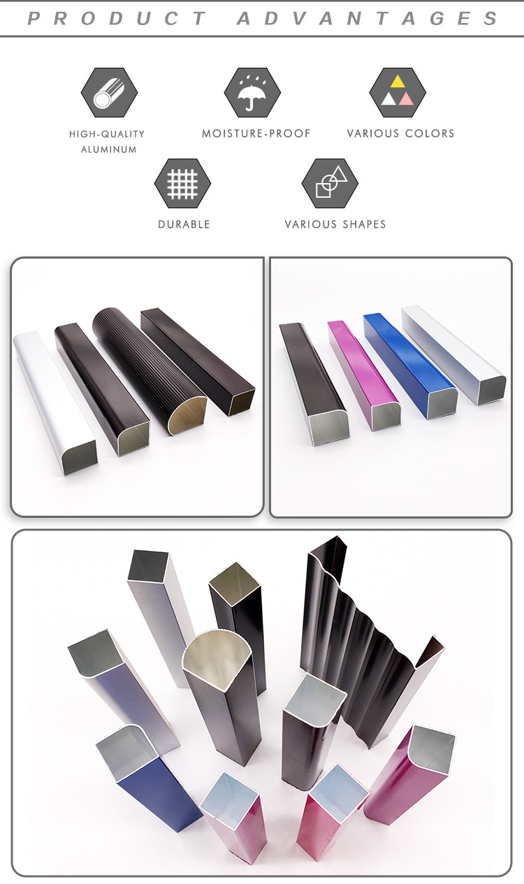 Sandblasting Seamless Extruded Aluminum Tube 9mm Height For Outdoor