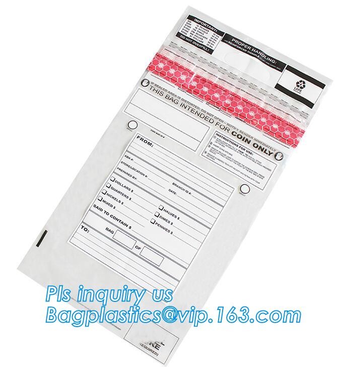Security plastic bag with adhesive tape for cash, plastic money bag, Security Money Cash Bag For Airport/Bank and police