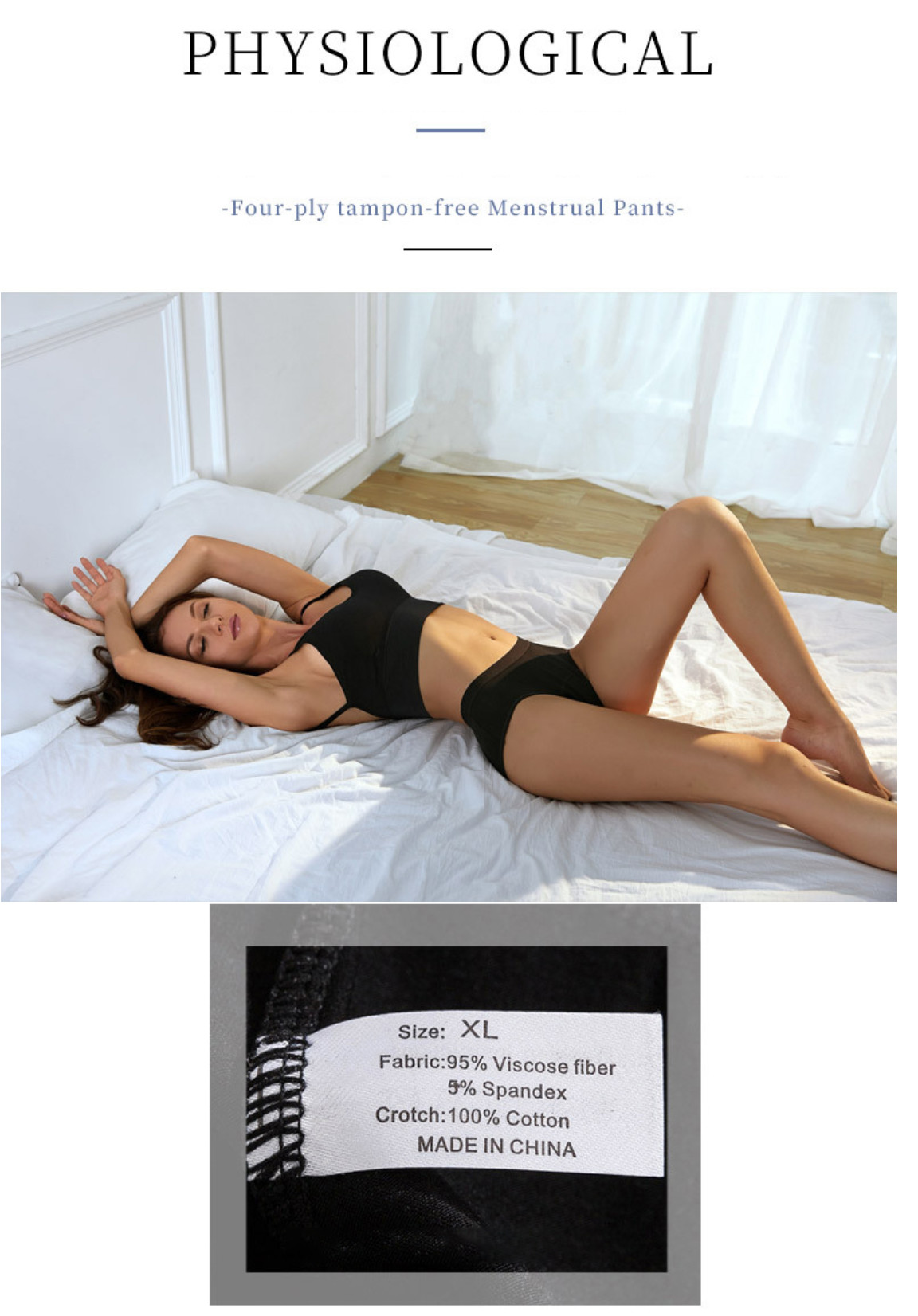 Sexy Maternity Period Panties Underwear 4 Layers Breathable Reusable Menstrual Panties
