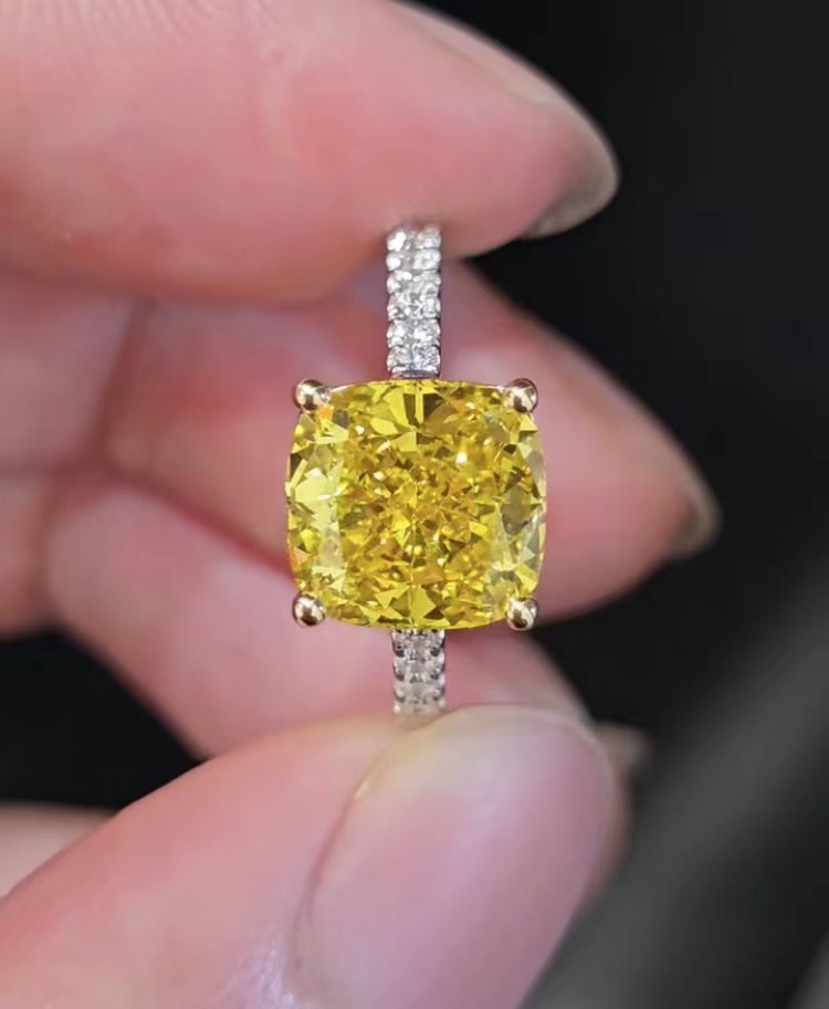 Yellow Diamond Lab Grown Diamond Rings Engagement Wedding Ring