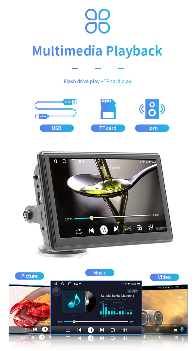Vehicle Portable Car GPS Navigation Large Screen MP5 7 Inch