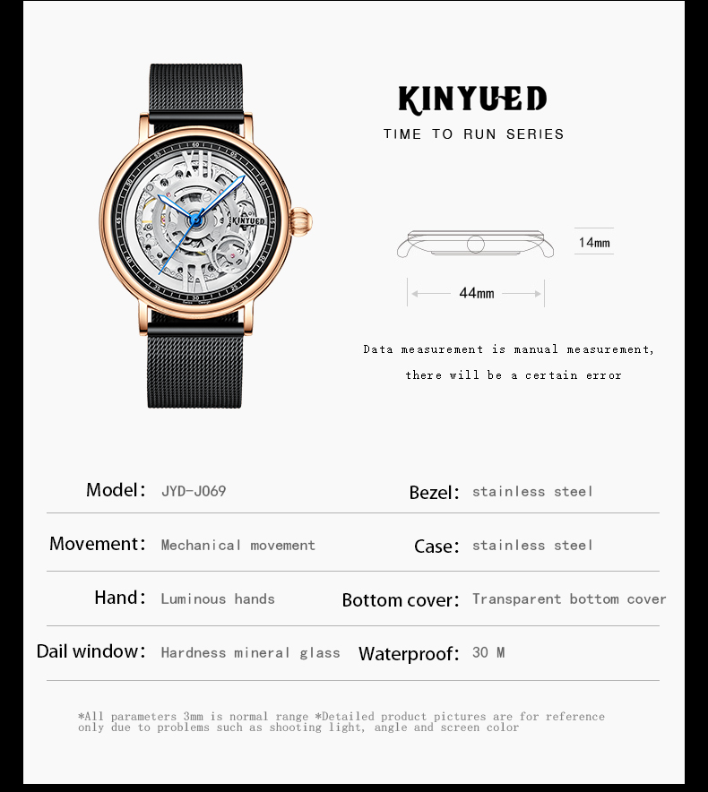 Full Hollow Surface Mechanical Skeleton Watch Couples Stainless Steel Strap