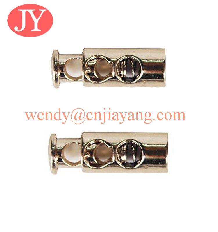 jiayang Wholesale antique brass metal draw cord end lock stopper