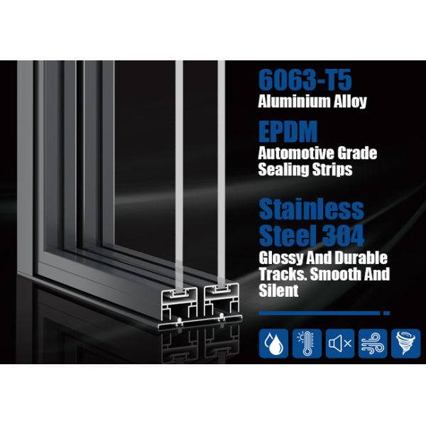 Commercial Interior Sliding Doors Room Dividers Aluminum Space Saving Sound Insulated