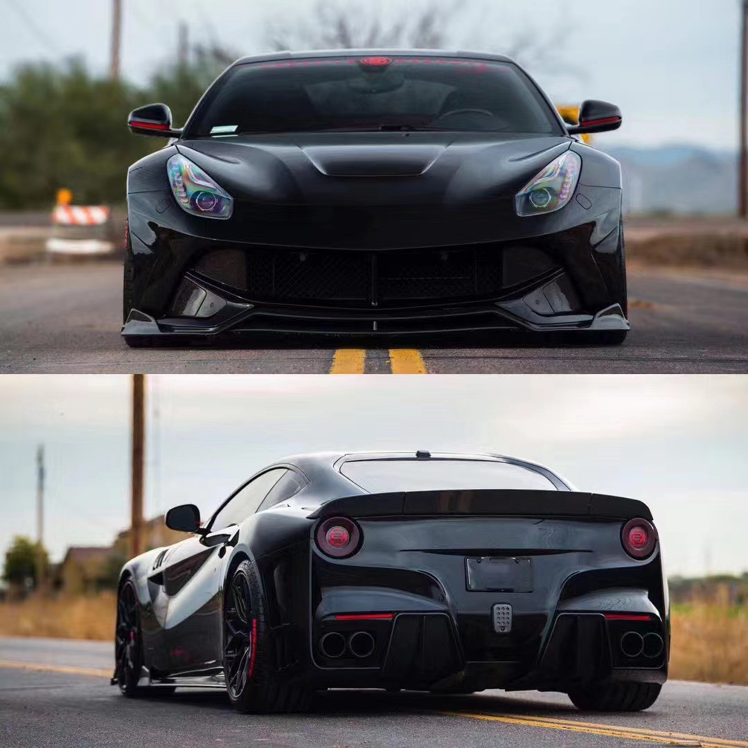 For Ferrari F12 Carbon Fiber Body Kit F12 Upgrades the SVR-style Front and Rear Bumper Spoilers With Hood Fenders