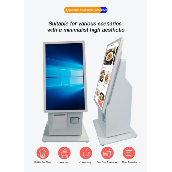 21.5 Inch Windows Desktop LCD Touch Screen Ordering Machine Terminal Food Restaurant Pos Self Service Checkout Kiosk Payment Kiosks