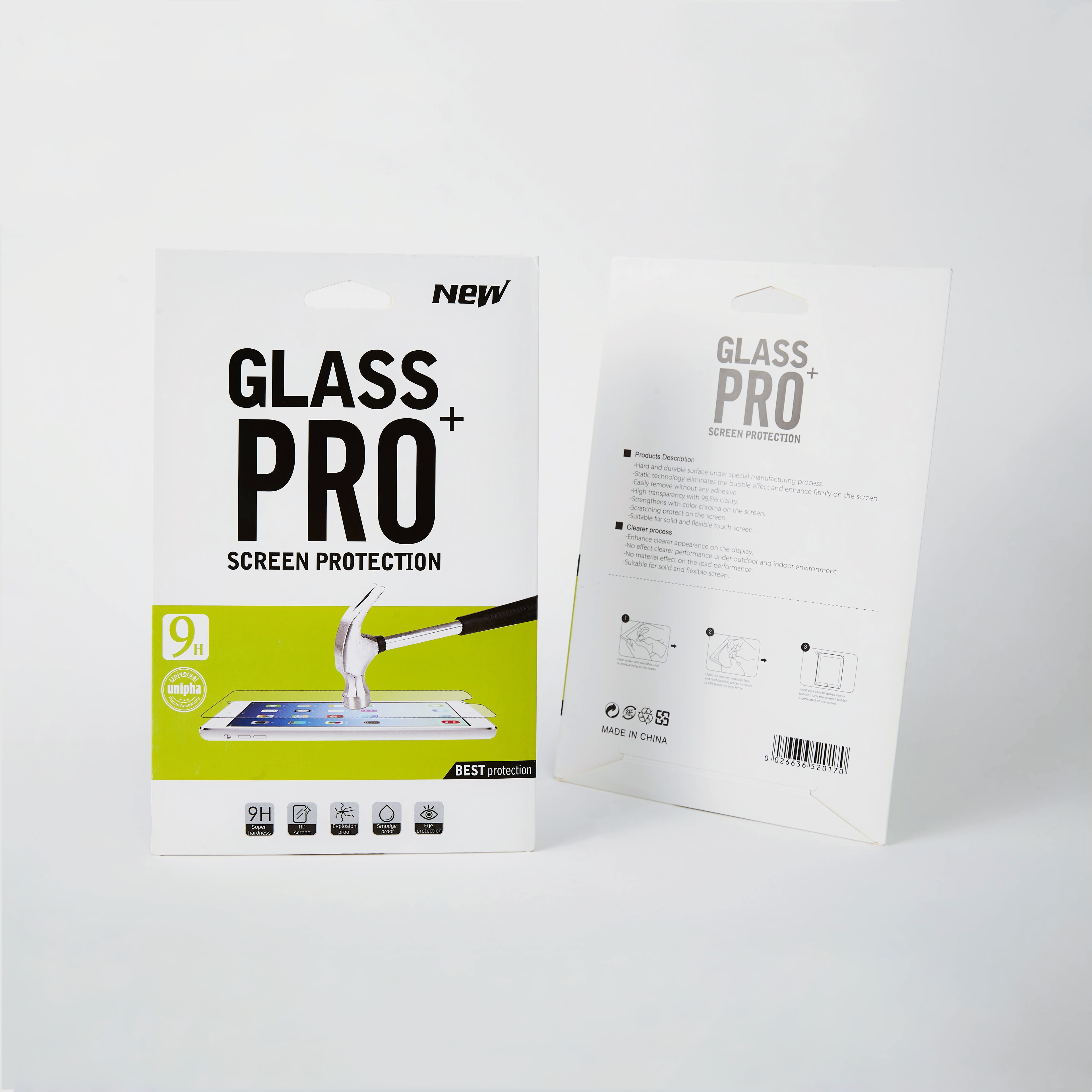 Custom Mobile Phone Tempered Screen Protector Film Paper Packaging Box Matte Glossy Finish