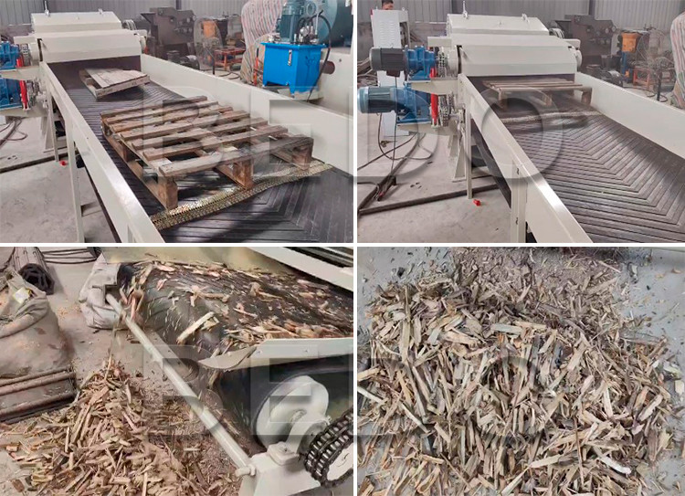 Multifunctional Wood Pallet Shredder Machine 70MM Mesh