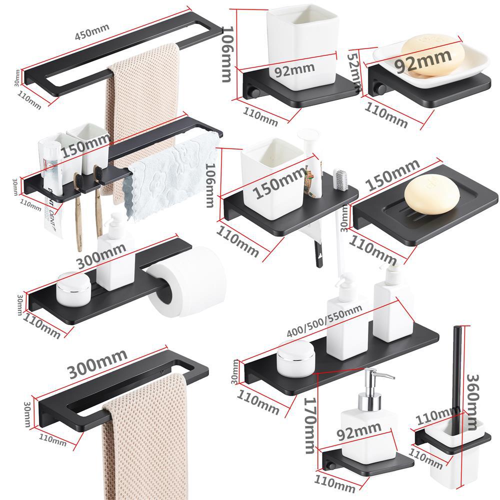 Wall - Mounted Single Bathroom Towel Rack Hanger Kitchen Towel Rail