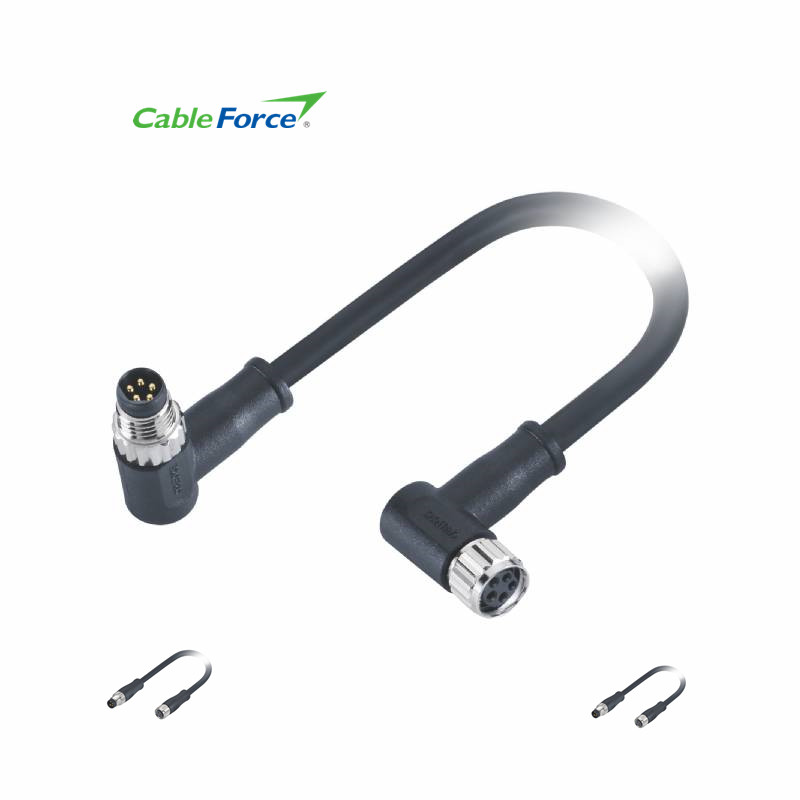 A Code Male To Female M8 6 Pin Connector With PVC Cable Unshielded