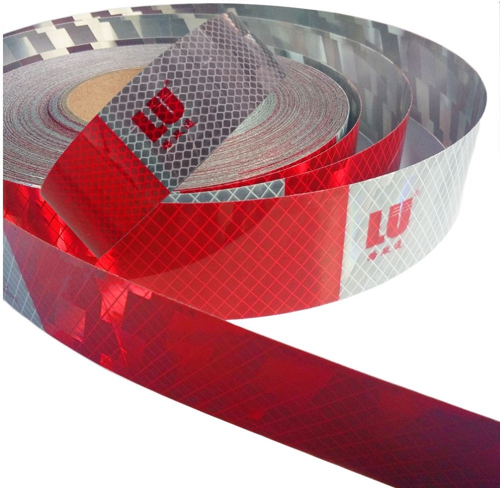 Waterproof Aluminized White And Red DOT C2 COT-C2 Reflective Sticker Tapes