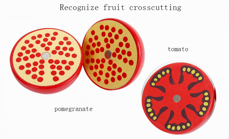 Magnetic 10.5cm Wooden Fruit Cutting Set Wooden Fruit Basket Toy