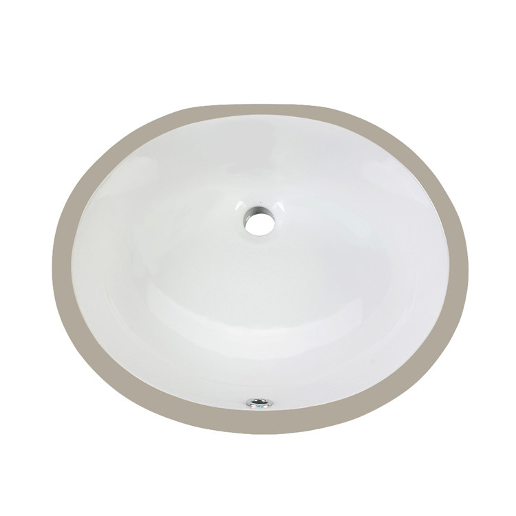 White Oval Undermount Bathroom Sinks Ada Compliant 19 Inches Underground