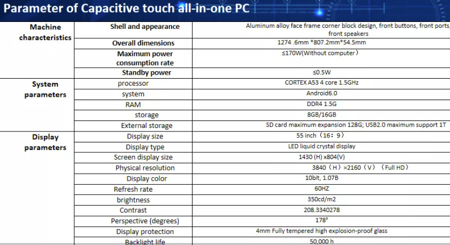 50 55 65 75 86 98inch portable interactive whiteboard Device All In One