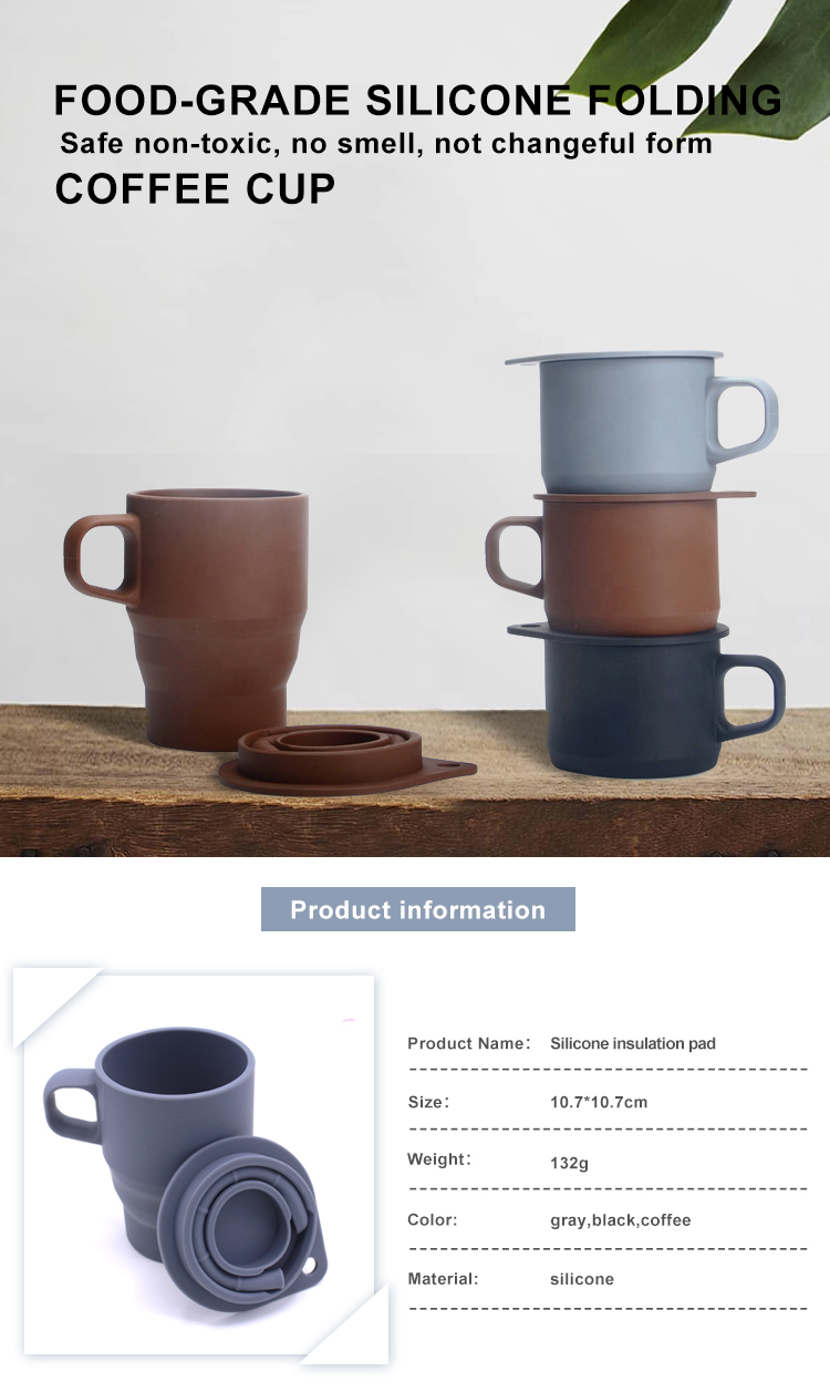 Private Logo 350ML Collapsible Silicone Coffee Cup