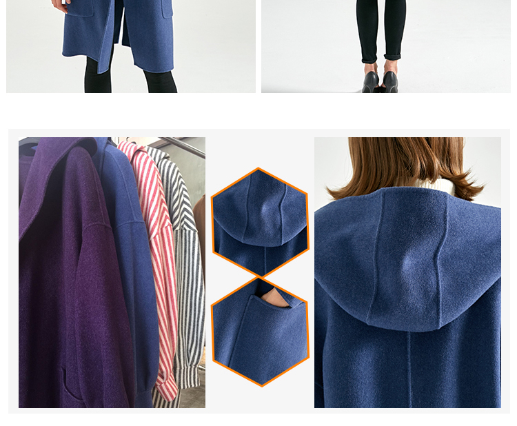 Long Style Women'S Ankle Length Winter Coat With Hood And Big Pocket