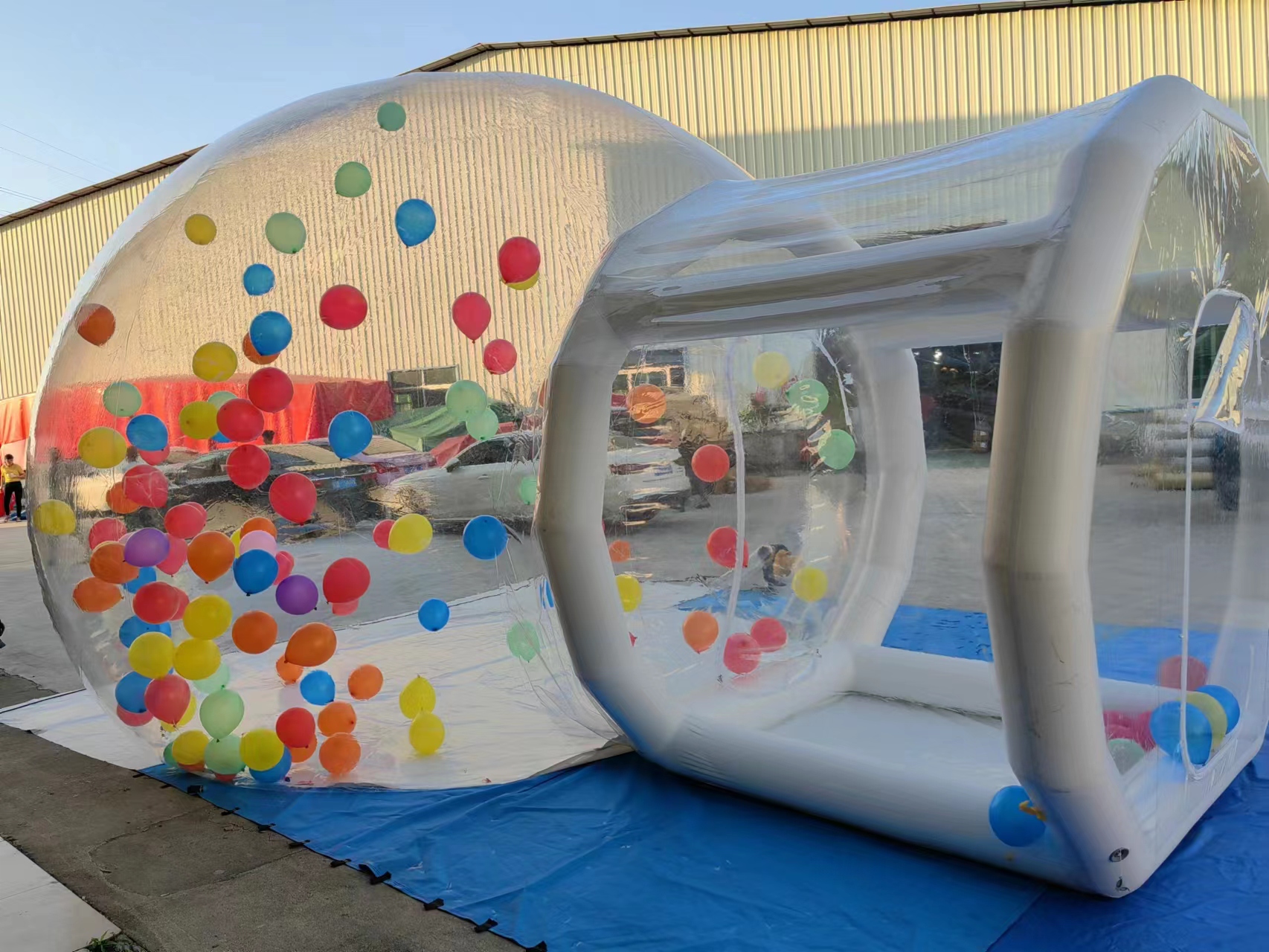 Size 4m Plastic Igloo Tent PVC Material OEM Blow Up Bubble Tent