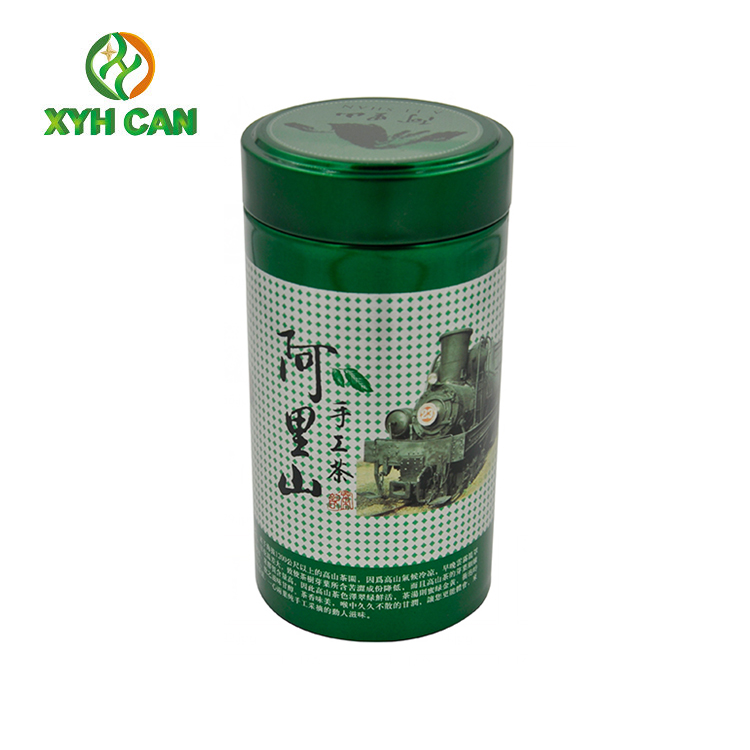 Food Tin Can Red Color Round Paint Recyclable Tin Container Tea Packaging