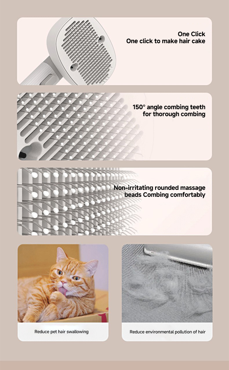 Pet Brush Cats Dogs ABS TPR Grooming Products Multifunctional Brush UV Light