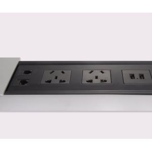 Aluminum Alloy Conference Table Socket Multimedia Information Box , Multi -