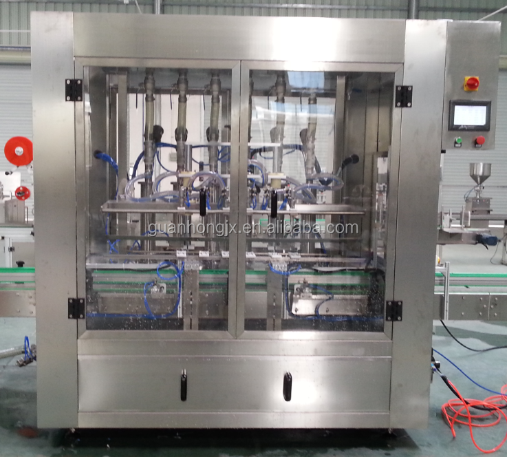 Automatic 4-Head Filling Locking Capping Labeling Machine for Glass Bottle Wine/Liquor