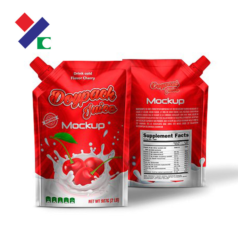 Stand Up Spout Pouch Packaging Bags 2L 180micron For Beverage Liquid Juice Milk Coffee