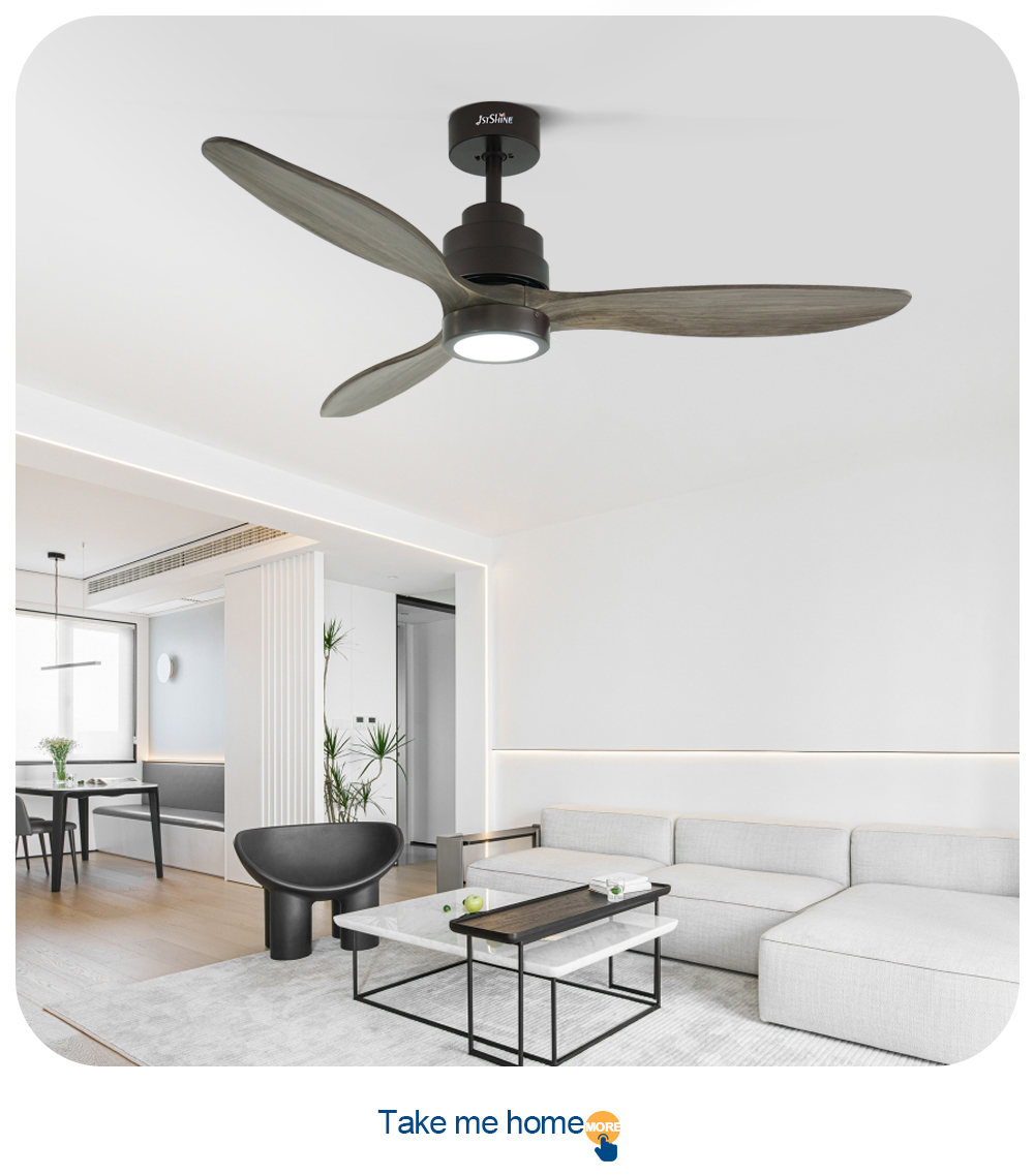 Lighting Solutions Service LED Ceiling Fan with 3 Wooden Blades and Remote Control
