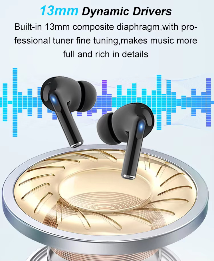 Ipods Pro Tws Earphones Wireless 2024 In Ear Headphone Noise Cancelling Hifi Sport Mini Blue Tooth Earbuds