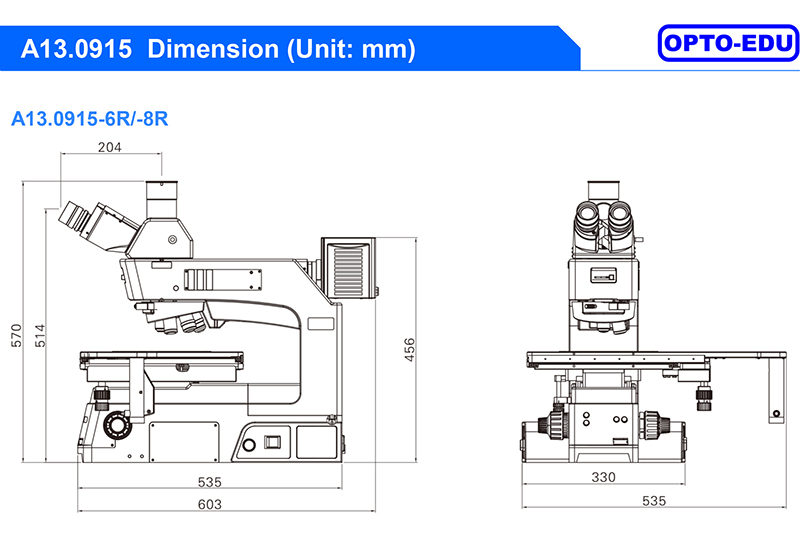 OPTO EDU A13.0915 Trinocular Metallurgical Microscope Semi-APO Motorized Nosepiece